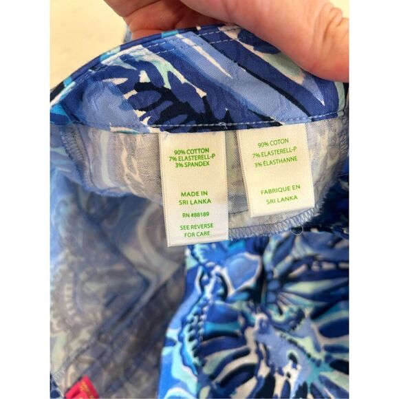 Lilly Pulitzer iris blue Zanzibar Zoo Kelly cropped ankle pants size 10 - Picture 6 of 8